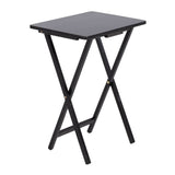 For Living Solid Wood Folding TV Tray, Stain-Resistant, Black