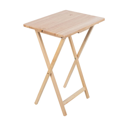 For Living Solid Wood TV Tray, Foldable, Natural Wood Finish TV Tray