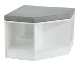 For Living Space Saving Corner Bench with Storage, White/Grey