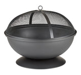 For Living Steel Round Wood Burning Fire Pit/Fireplace, Rust-Resistant, 25-in