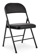 For Living Vinyl Padded Seat Folding Chair, Black
