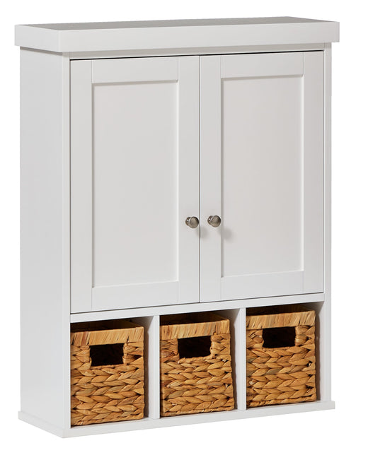 For Living Wall Mount Cabinet With Baskets, White