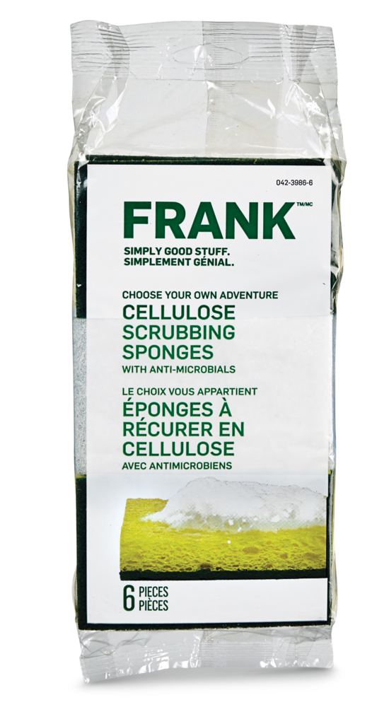 FRANK Cellulose Scrub Sponge, 6-pk