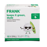 FRANK Extra-Small Organic Compostable Food Waste Bags, 100-pk, Clear, 10-L