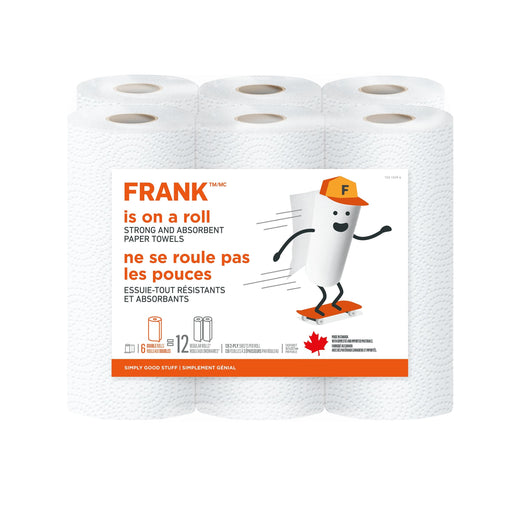 FRANK Paper Towel, 2-ply, 6-pk, Adjustable Tear Size
