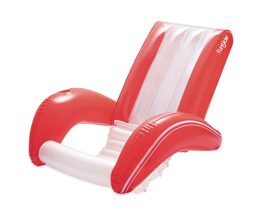 Funsicle Red and White Recliner Floating Pool Lounger, Ages 14+