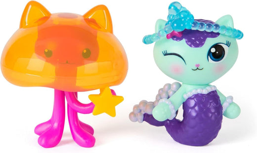 Gabby's Dollhouse: The Movie, MerCat & Kitty Jellyfish, Toy Figures with 2 Accessories, Ages 3+