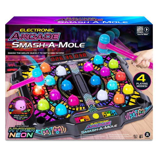 GAME Hyper Neon Series Whack A Mole Electronic Arcade for Ages 6+