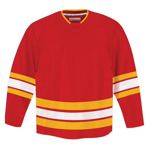 Gamewear 8500 Pro Team Hockey Jersey, Junior, Calgary Flames Home Colours, Various Sizes