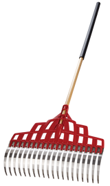 Garant Multi-Purpose Poly Steel 20-Tine Leaf Rake, Wooden Shaft, 65.5-in image 2