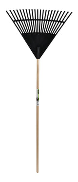 Garden Club 22-in Wide Poly 22-Tine Leaf Rake, 59-in Hardwood Shaft