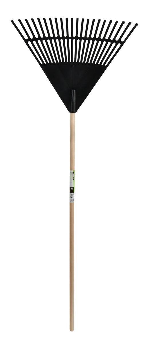 Garden Club 22-in Wide Poly 22-Tine Leaf Rake, 59-in Hardwood Shaft