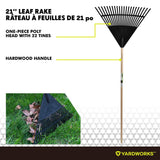 Garden Club 22-in Wide Poly 22-Tine Leaf Rake, 59-in Hardwood Shaft image 2