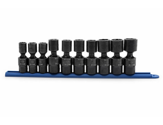 GearWrench 6 Point Standard Drive X-Core Pinless Universal Impact Socket Set, Metric, 1/2-in, 10-pc