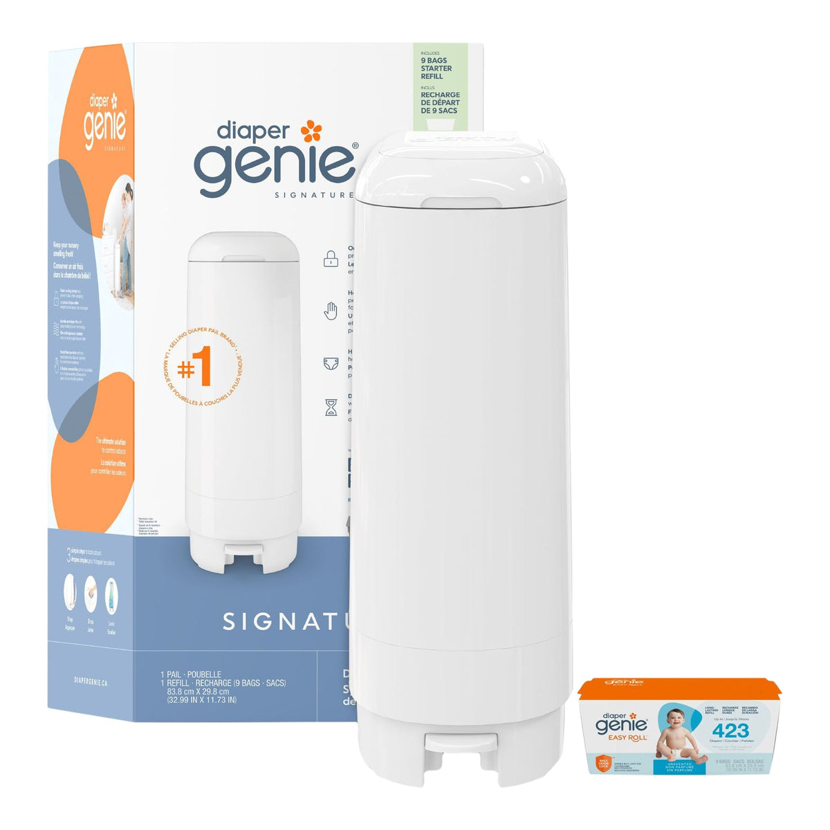 Genie Diaper Pail, 9 Bags