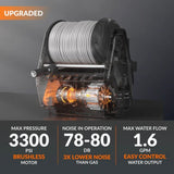 Giraffe Tools Grandfalls Pro Wall Mounted 2700 PSI 1.6 GPM Brushless Retractable Electric Pressure Washer with 100-ft Hard Hose image 7