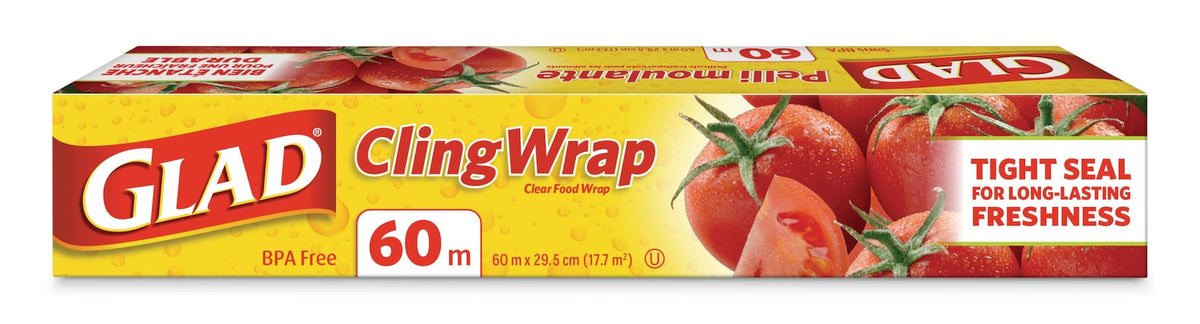 Glad Cling Plastic Wrap, 196-ft, BPA-Free with Superior Seal for Freshness