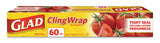 Glad Cling Plastic Wrap, 196-ft, BPA-Free with Superior Seal for Freshness