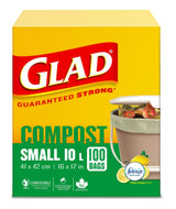 Glad Small 100% Compostable Febreze Lemon Scented Food Waste Bags, 100-pk, 10-L image 2