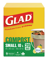 Glad Small 100% Compostable Febreze Lemon Scented Food Waste Bags, 20-pk, 10-L image 3