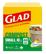 Glad Small 100% Compostable Febreze Lemon Scented Food Waste Bags, 44-pk, 10-L image 4
