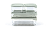 Glasslock Modular Reusable Glass Fridge Food Storage Container Set with Peel-Off Lid, 5 Count