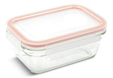 Glasslock Rectangle Glass Food Storage Container with Airtight Seal, 470-mL