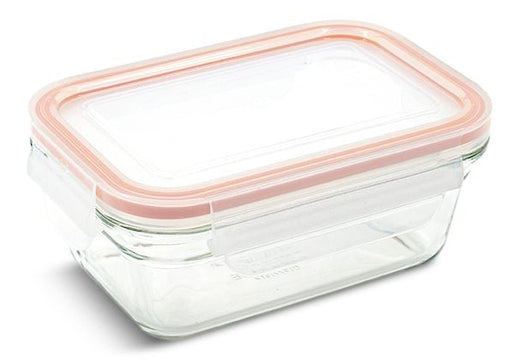 Glasslock Rectangle Glass Food Storage Container with Airtight Seal, 470-mL