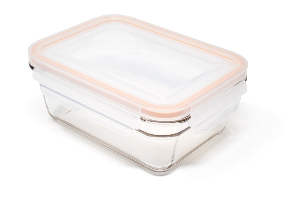 Glasslock Rectangular Glass Food Storage Container with Leakproof Lid, 970-mL