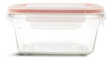 Glasslock Square Glass Leakproof Food Storage Container with Lid, 900-mL