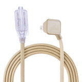 Globe 9-ft 16/2 Fabric Extension Cord, Right Angle Plug, 3 Outlets, Gold image 3