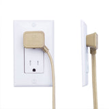 Globe 9-ft 16/2 Fabric Extension Cord, Right Angle Plug, 3 Outlets, Gold image 6