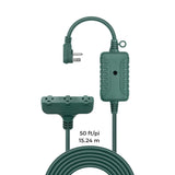 Globe Electric 50-ft 14/3 Outdoor Power Cord with Wireless Remote & 3 Grounded Outlets, Green image 5