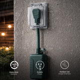 Globe Electric 50-ft 14/3 Outdoor Power Cord with Wireless Remote & 3 Grounded Outlets, Green image 8