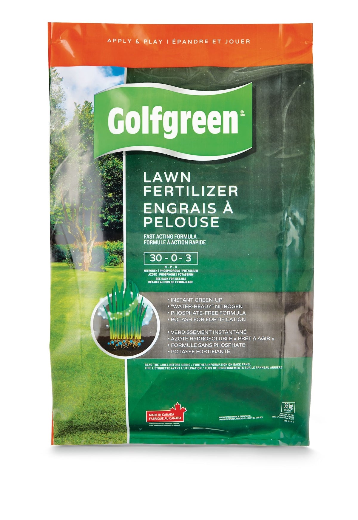 Golfgreen Lawn Fertilizer, 30-0-3, 25-kg