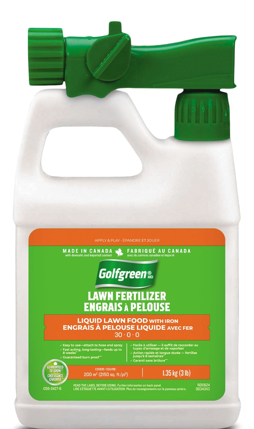 Golfgreen Liquid Lawn Fertilizer, 30-0-0, 1.35-kg