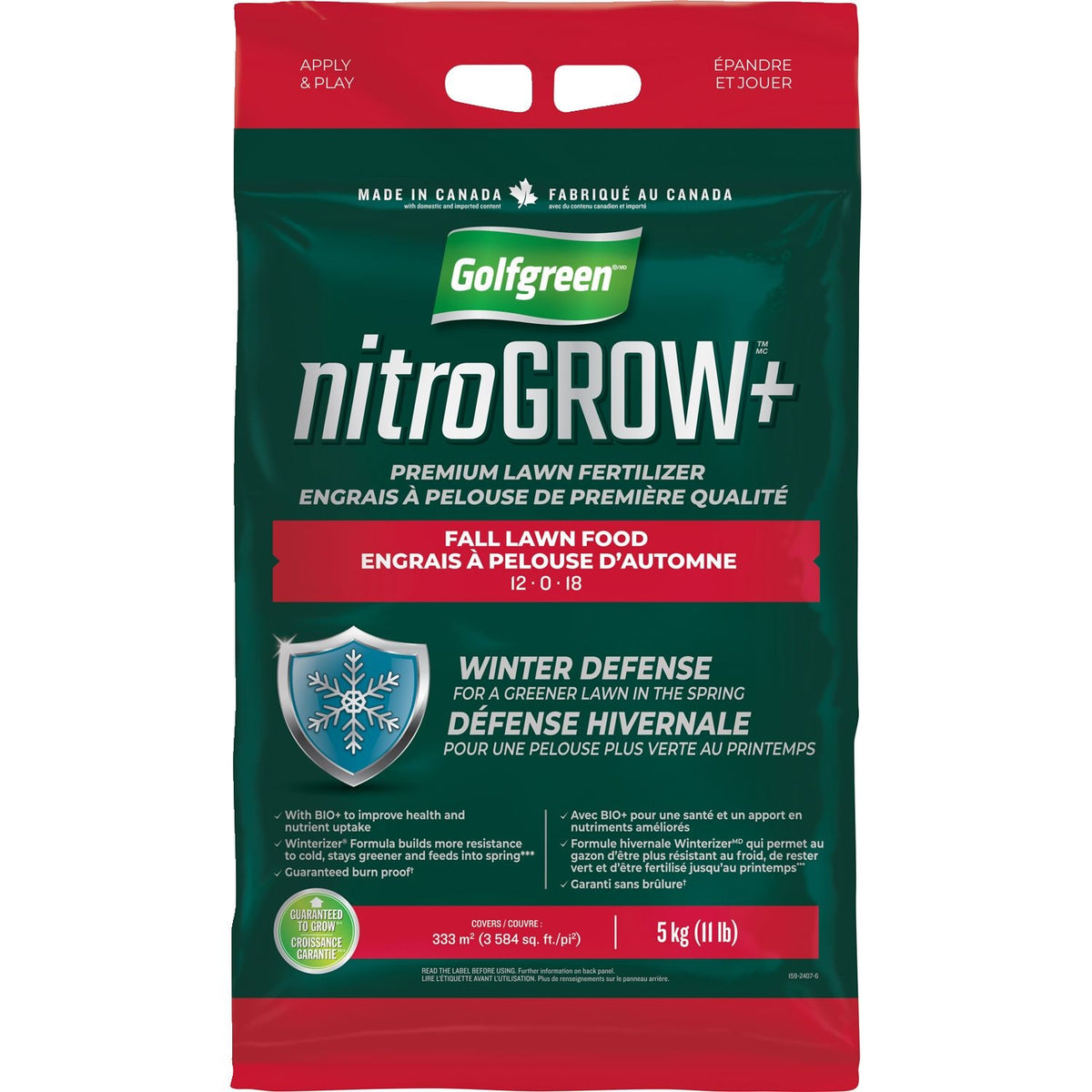 Golfgreen Nitrogrow+ Fall Lawn Food, 12-0-18, 5-kg