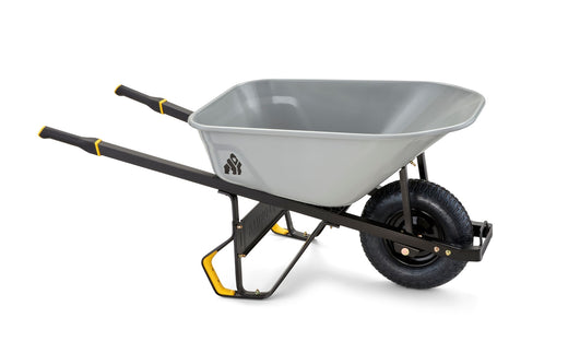 Gorilla Heavy-Duty Easy Pivot/Dump Steel Tub Wheelbarrow, Steel Tray, 6-cu-ft