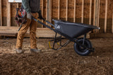 Gorilla Pro Grade Heavy Duty Poly Tub Wheelbarrow, Poly/Plastic Tray, 6-cu-ft image 6