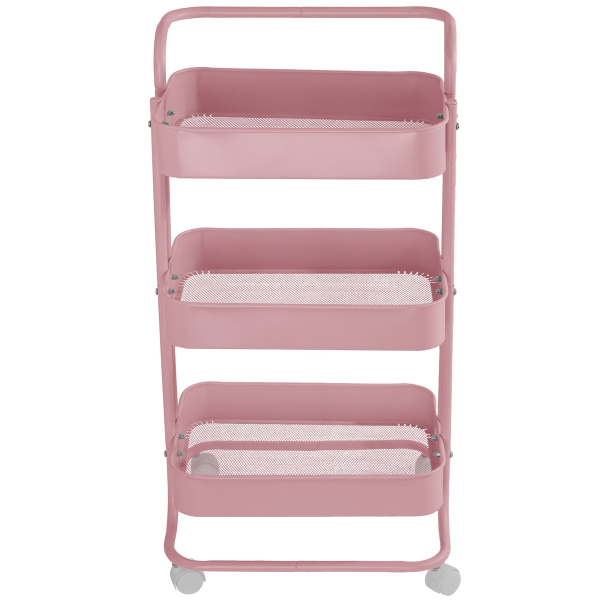 Gracious Living Three-Tier Utility Cart, Pink