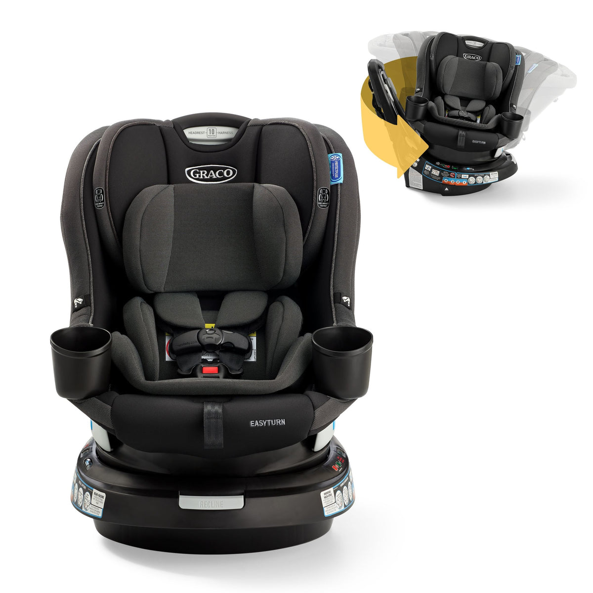 Graco EasyTurn 360 Rotating 2-in-1 Convertible Car Seat, Rear and Forward Facing, Cyran
