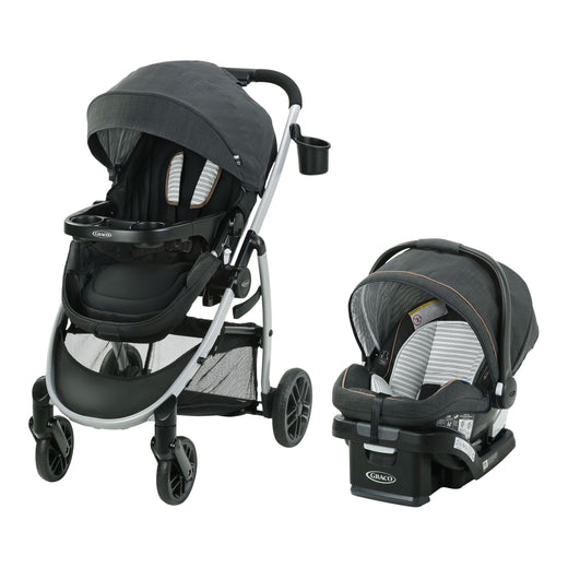 Graco Modes Pramette Travel System with SnugRide SnugLock 35 Lite DLX Infant Car Seat, Black