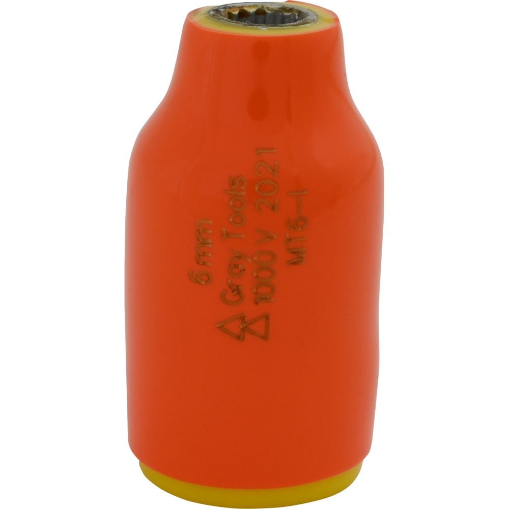 Gray Tools 3/8-in Drive Standard Length Socket, Assorted Sizes, 12 Point, 1000V Insulated