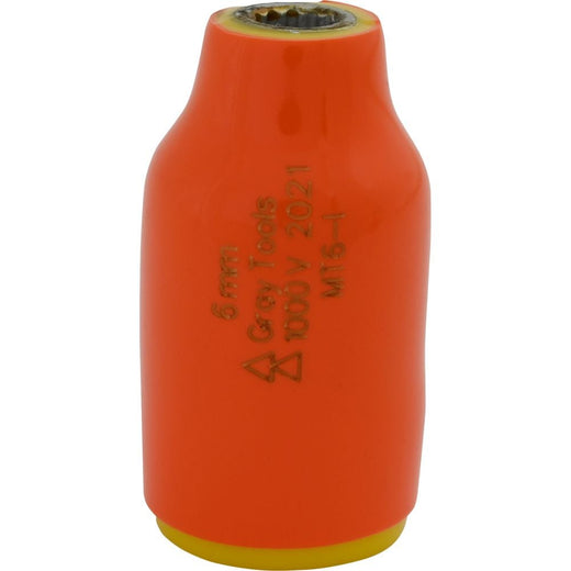 Gray Tools 3/8-in Drive Standard Length Socket, Assorted Sizes, 12 Point, 1000V Insulated
