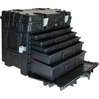 Gray Tools Mobile Tool Chest, 3 Small, 1 Medium & 1 Large Drawer, Black