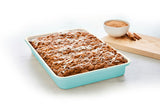 Green Pan Rectangular Teal Ceramic Non-Stick Oblong Cake Pan, 13.54x9.56x2.71-in