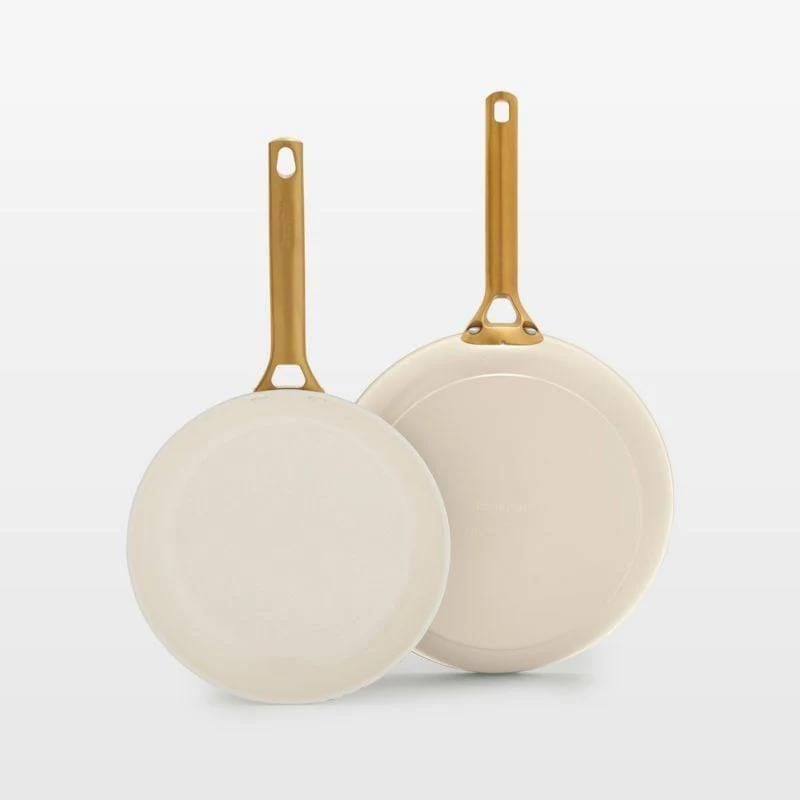 GreenPan Luxe 2pc Ceramic Frypan set - cream