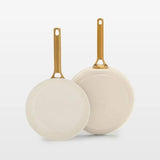 GreenPan Luxe 2pc Ceramic Frypan set - cream