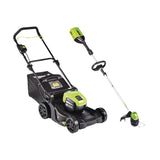 Greenworks 2-in-1 60V 4Ah Battery, Cordless Push Lawn Mower + String Trimmer, 17-in + 13-in image 5