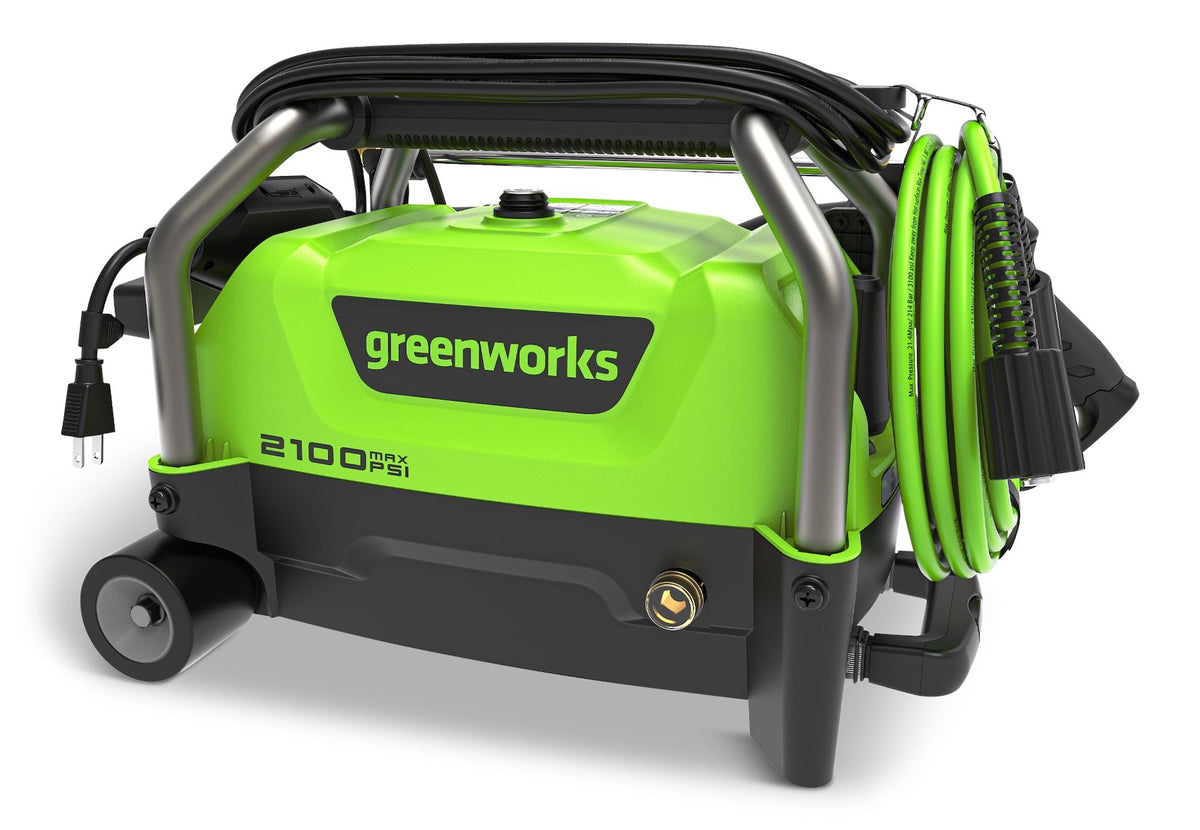 Greenworks 2100PSI 1.2GPM Corded Cold Water Wheeled Electric Pressure Washer with 13Amp Universal Motor